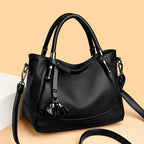 Women's Pebbled Faux Leather Satchel with Double Top Handles