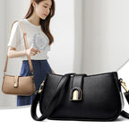Women's Curved Minimalist Crossbody Bag with Magnetic Arch Clasp