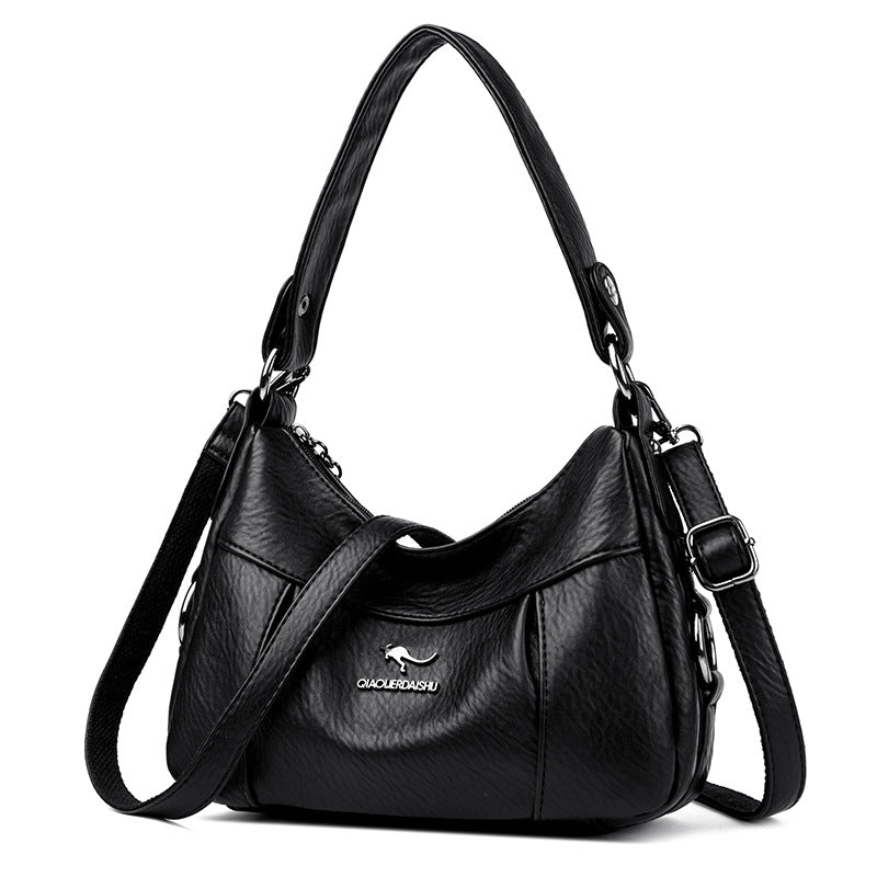 Women's Soft Pebbled Leather Hobo Shoulder Bag