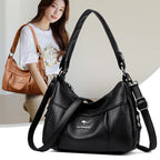 Women's Soft Pebbled Leather Hobo Shoulder Bag