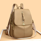 Women's Structured Pebbled Faux Leather Convertible Backpack Handbag
