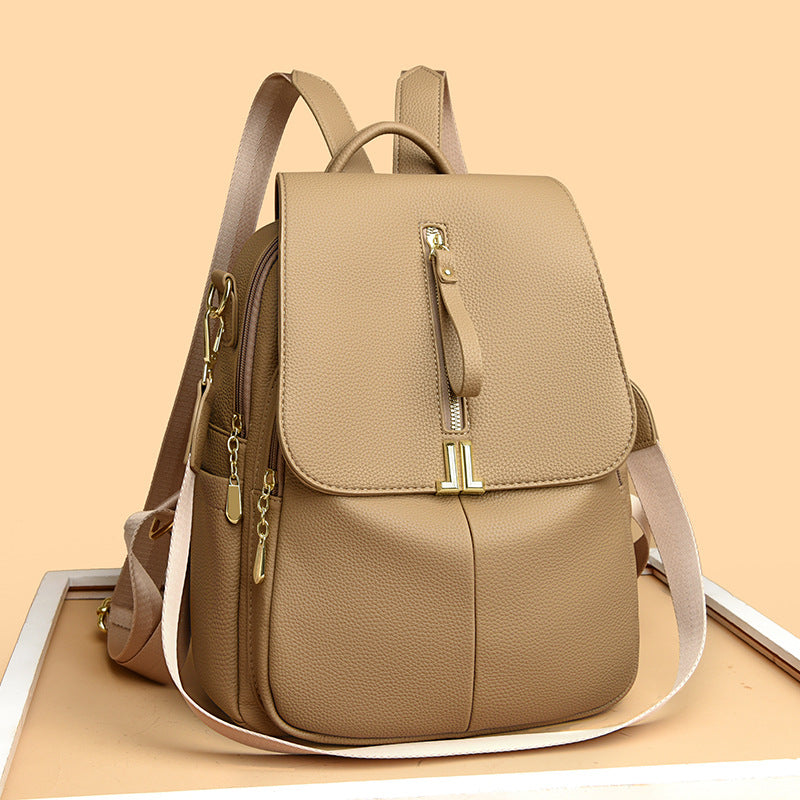 Women's Structured Pebbled Faux Leather Convertible Backpack Handbag