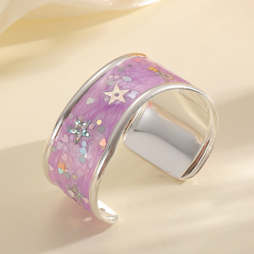 Women's Bangle with Sparkling Star Motif