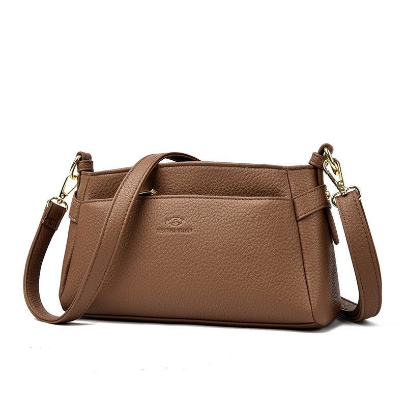 Women's Minimalist Pebble Leather Crossbody Bag