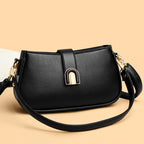Women's Curved Minimalist Crossbody Bag with Magnetic Arch Clasp