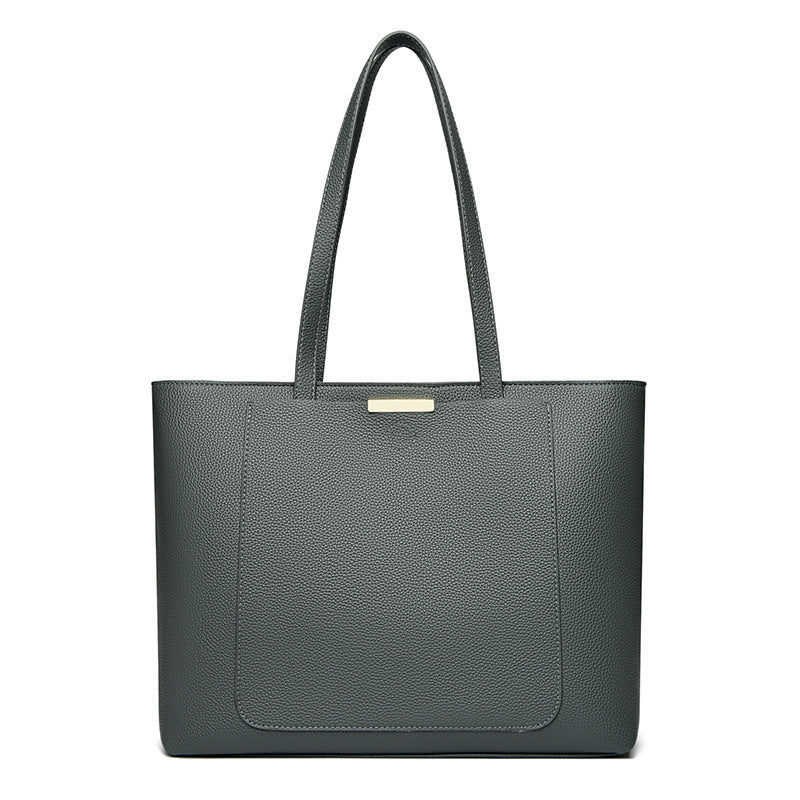 Women's Pebbled Leather Structured Tote Bag