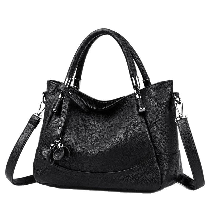 Women's Pebbled Faux Leather Satchel with Double Top Handles