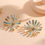 Women's Flower Earrings in Modern 3D Design