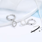 Women's Earrings with Sparkling Circle Pendant