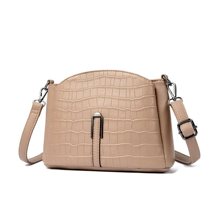 Women's Croc Embossed Structured Crossbody Bag with Adjustable Strap