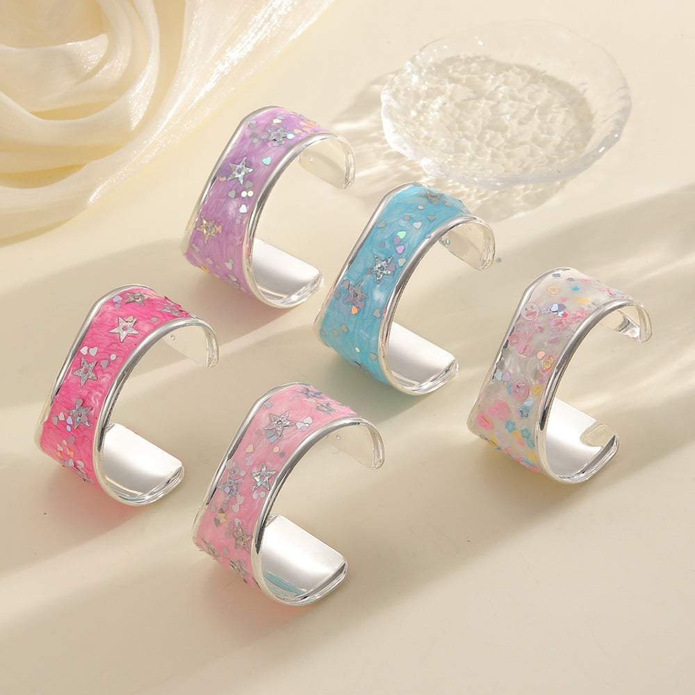 Women's Bangle with Sparkling Star Motif