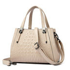 Women's Structured Crocodile Embossed Leather Satchel