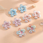 Women's Flower Earrings with Intricate Design and Glossy Accents