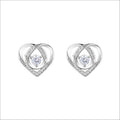 Women's Earrings in Elegant Heart Design with Sparkling Zirconia