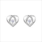 Women's Earrings in Elegant Heart Design with Sparkling Zirconia