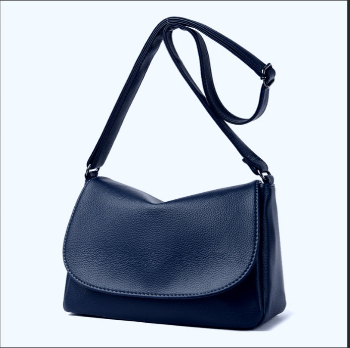 Women's Structured Pebble-Grain Leather Saddle Shoulder Bag