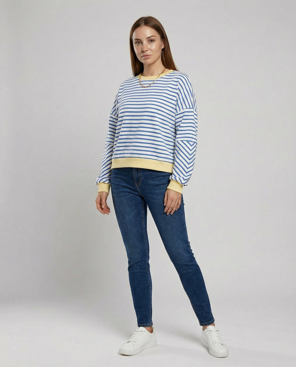 Boxy Sweatshirt Women Striped | Samantha Style
