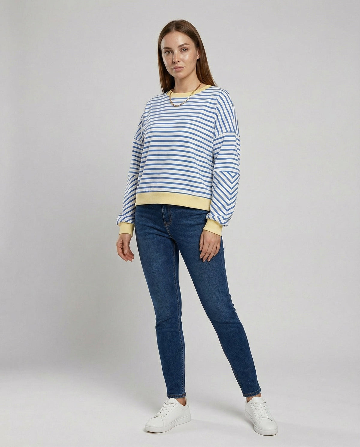 Boxy Sweatshirt Women Striped | Samantha Style