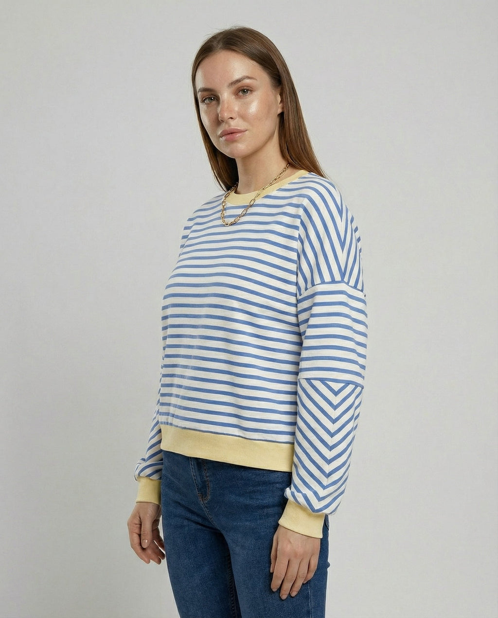 Boxy Sweatshirt Women Striped | Samantha Style
