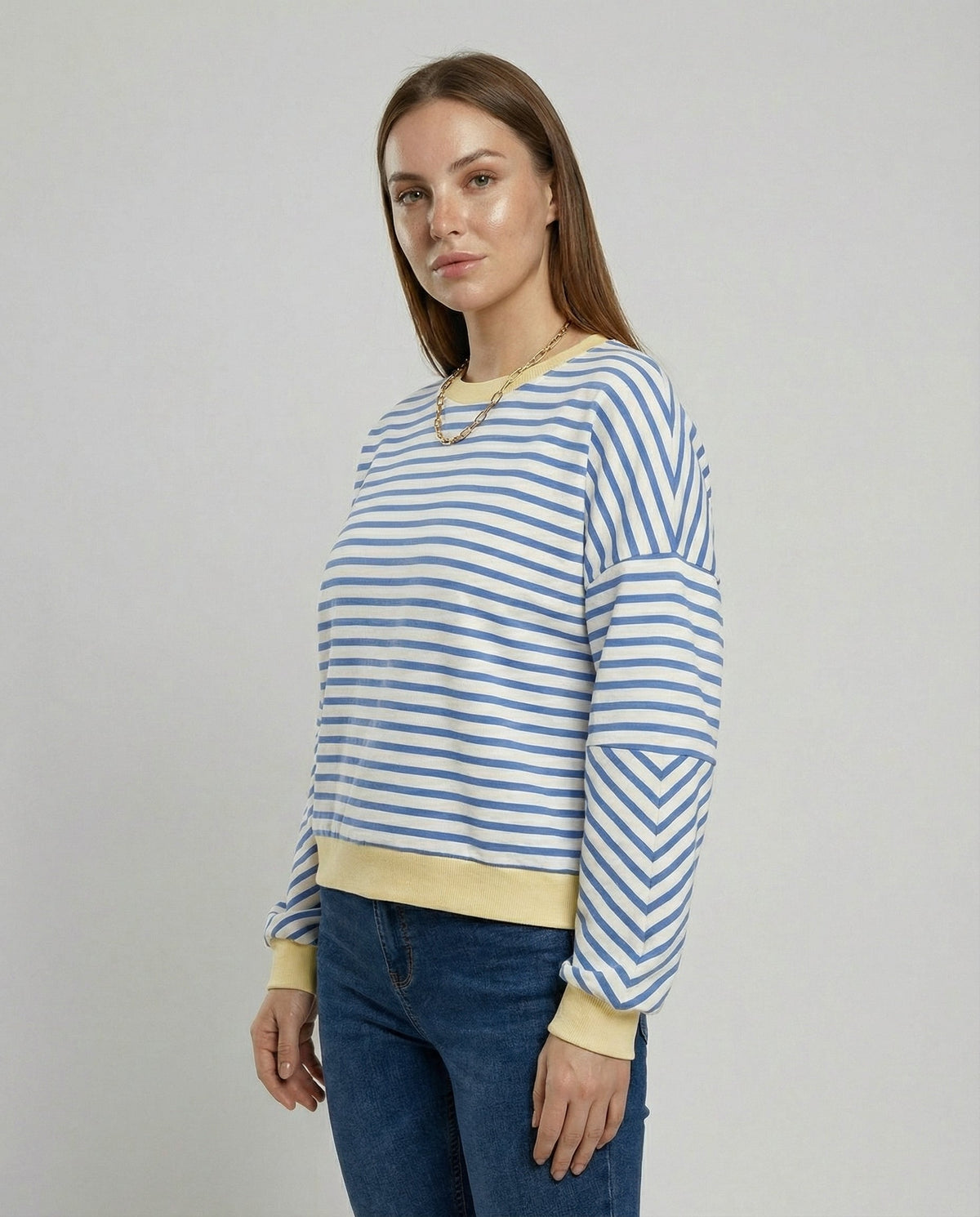 Boxy Sweatshirt Women Striped | Samantha Style