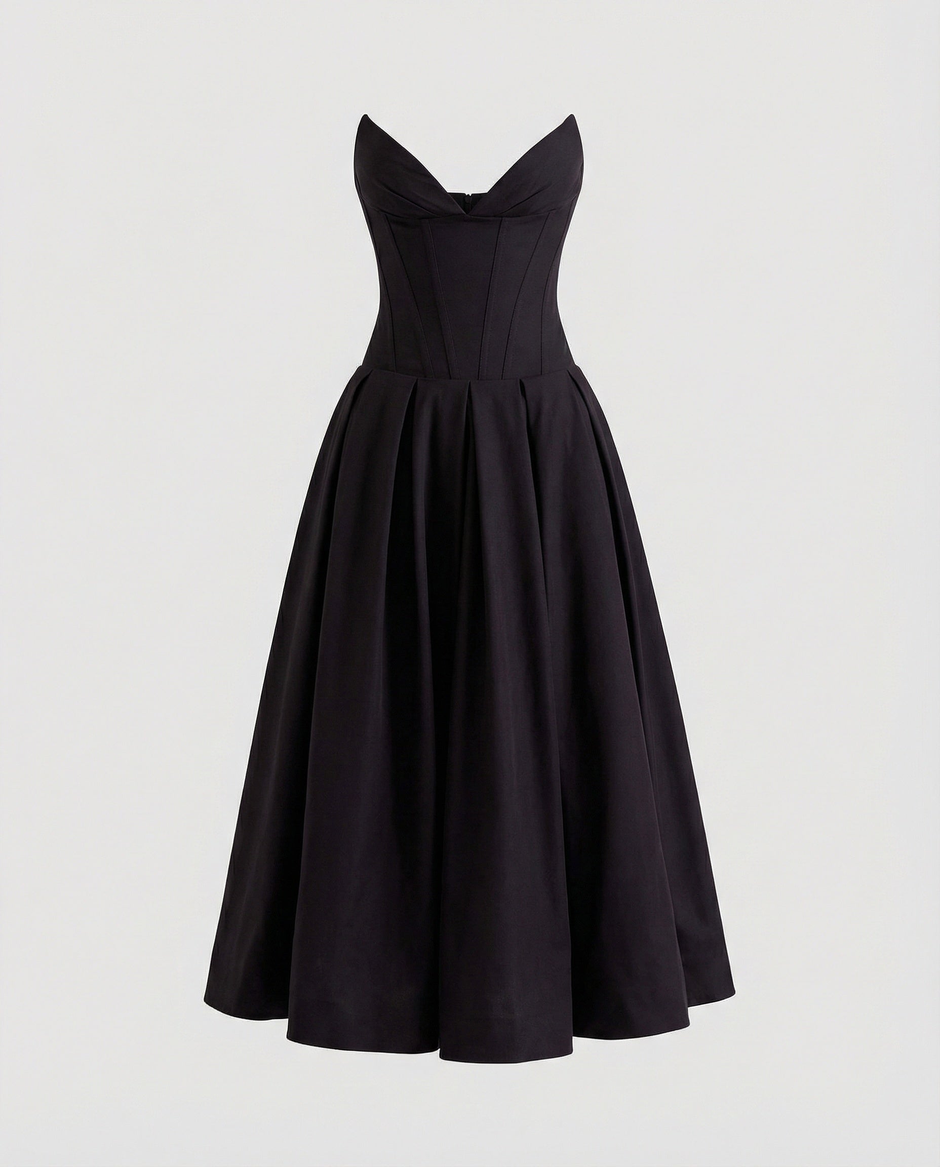 Women's Evening Dress with Deep V-Neck and Swinging Skirt