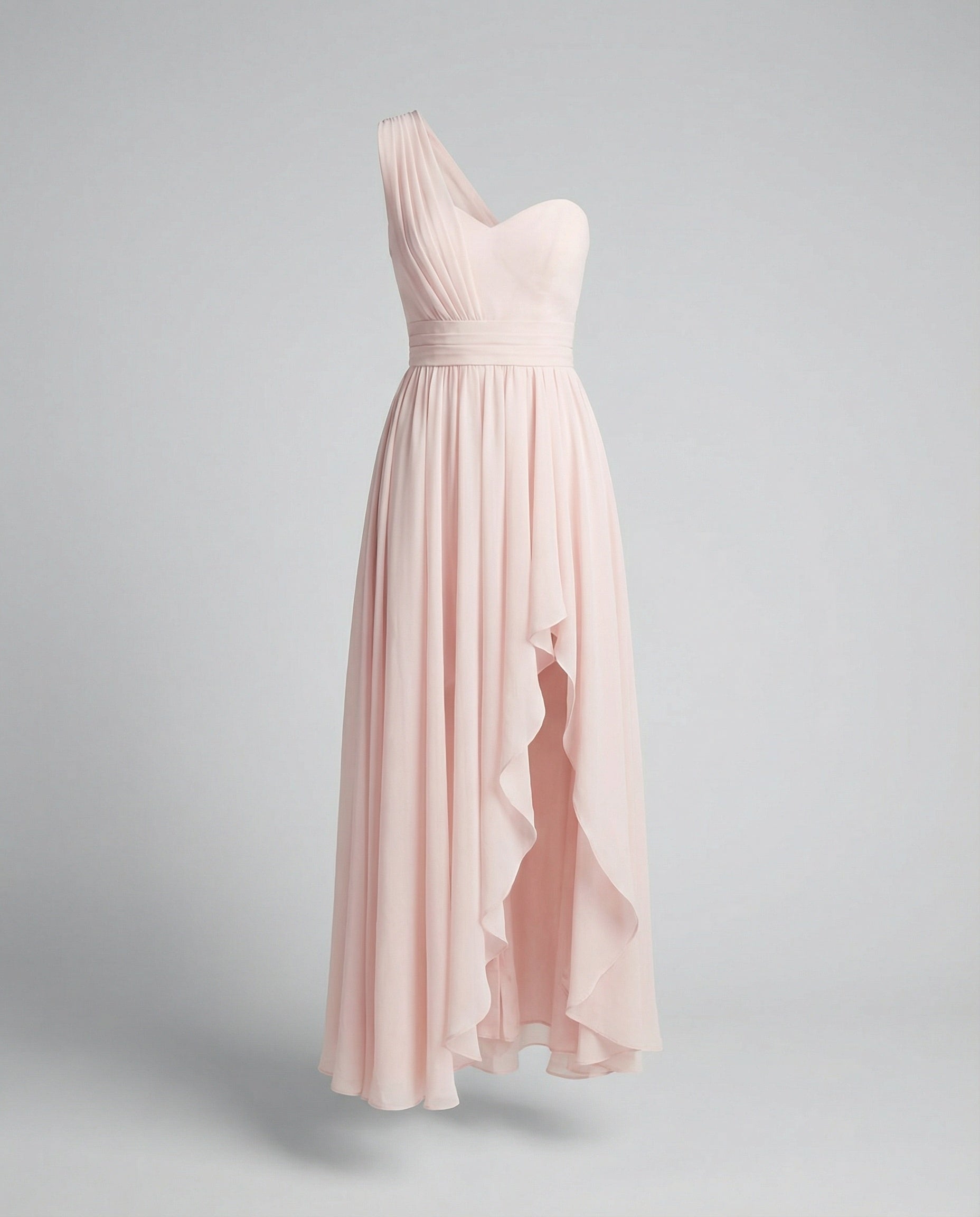 Women's Elegant Maxi Dress with Asymmetrical Hem and Ruffle Details