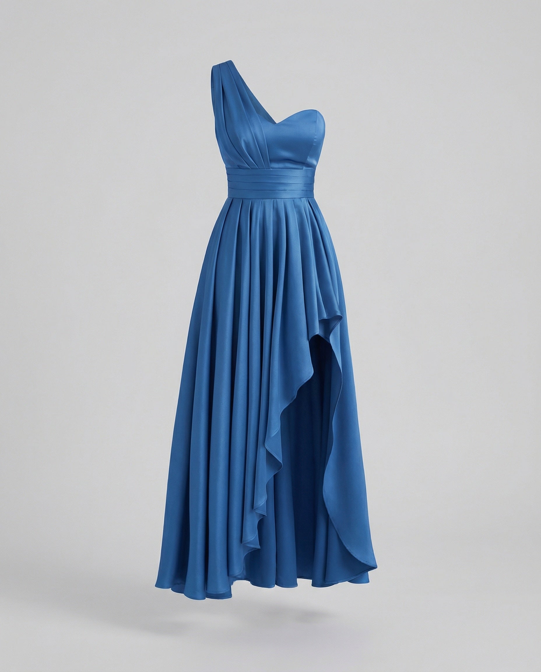 Women's Elegant Maxi Dress with Asymmetrical Hem and Ruffle Details