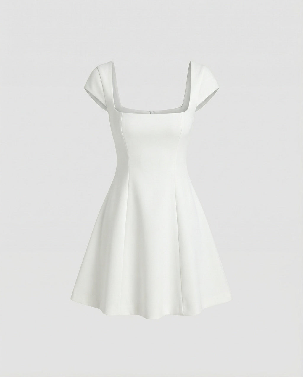 Women's Elegant Cocktail Dress with Square Neckline and Flared Skirt