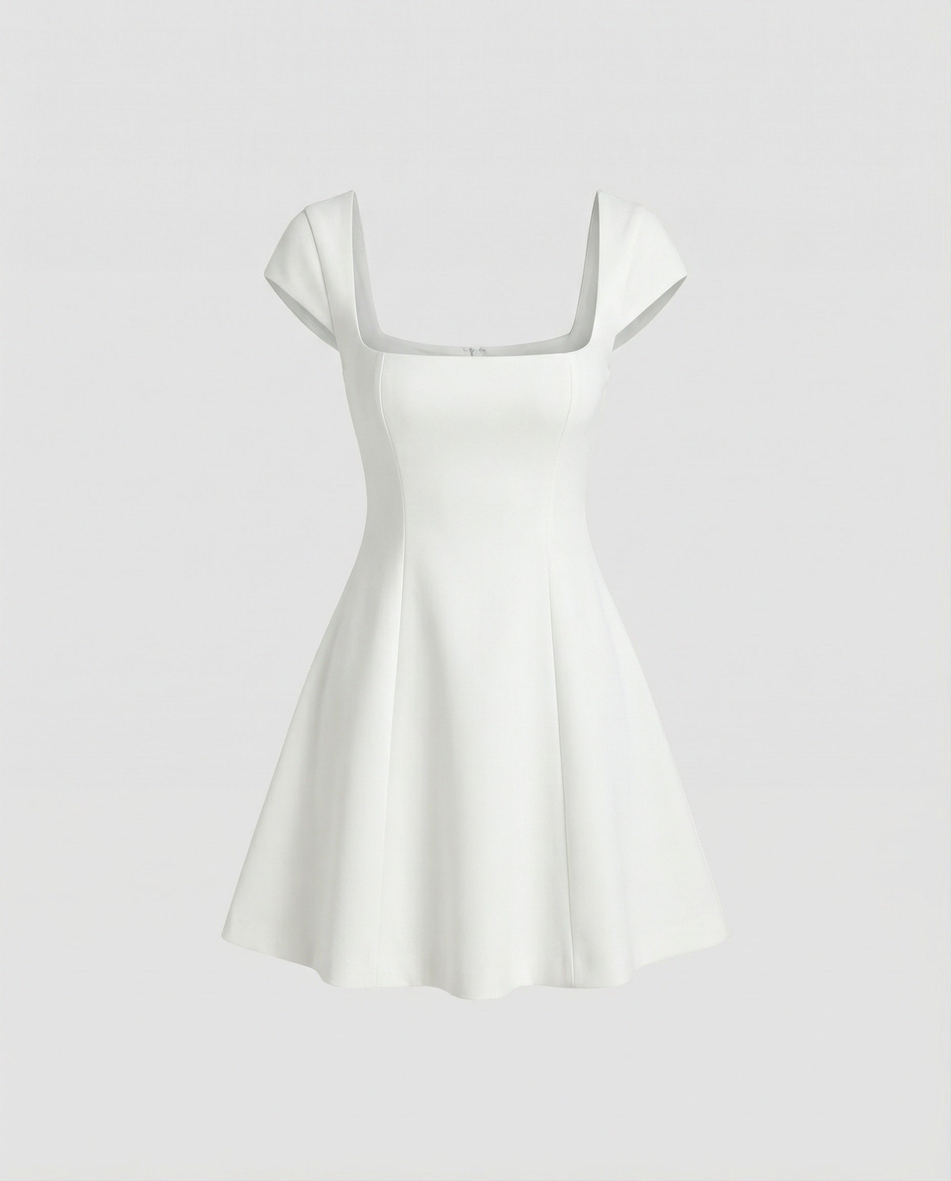 Women's Elegant Cocktail Dress with Square Neckline and Flared Skirt