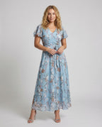 Women's Maxi Dress with Floral Design - Front View