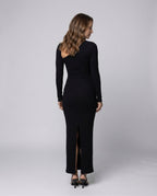 Women's Wrap Dress with Asymmetric Neckline - Back View