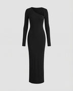 Women's Wrap Dress with Asymmetric Neckline