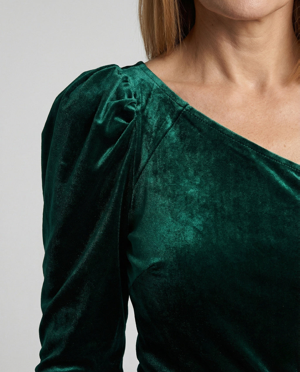 Women's Wrap Dress with Ruffles and Flowing Cut - Close-Up Detail