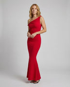 Elegant Evening Dress Asymmetrical in Mermaid Style - Front View
