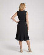 Midi Dress Women Sleeveless with Ruffle - Back View