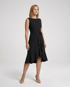 Midi Dress Women Sleeveless with Ruffle - Front View