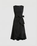 Midi Dress Women Sleeveless with Ruffle