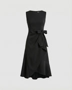 Midi Dress Women Sleeveless with Ruffle