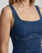 Women's Jeans Midi Dress Form-Fitting - Close-Up Detail