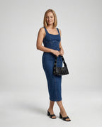 Women's Jeans Midi Dress Form-Fitting - Front View