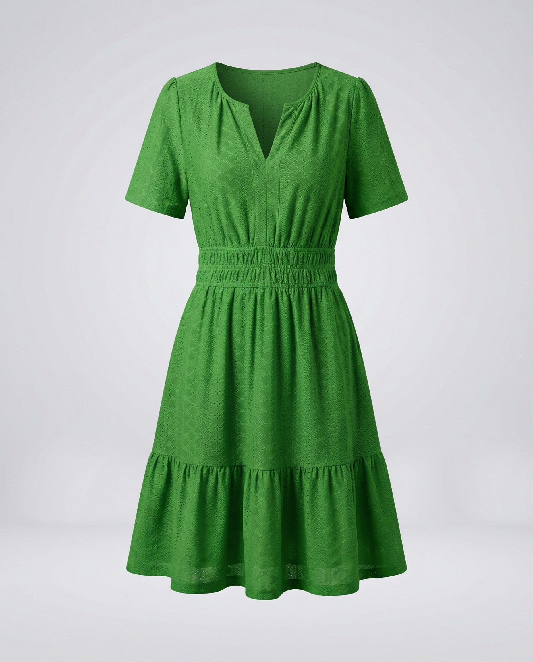 Women's Summer Dress A-Line with Eyelet Embroidery