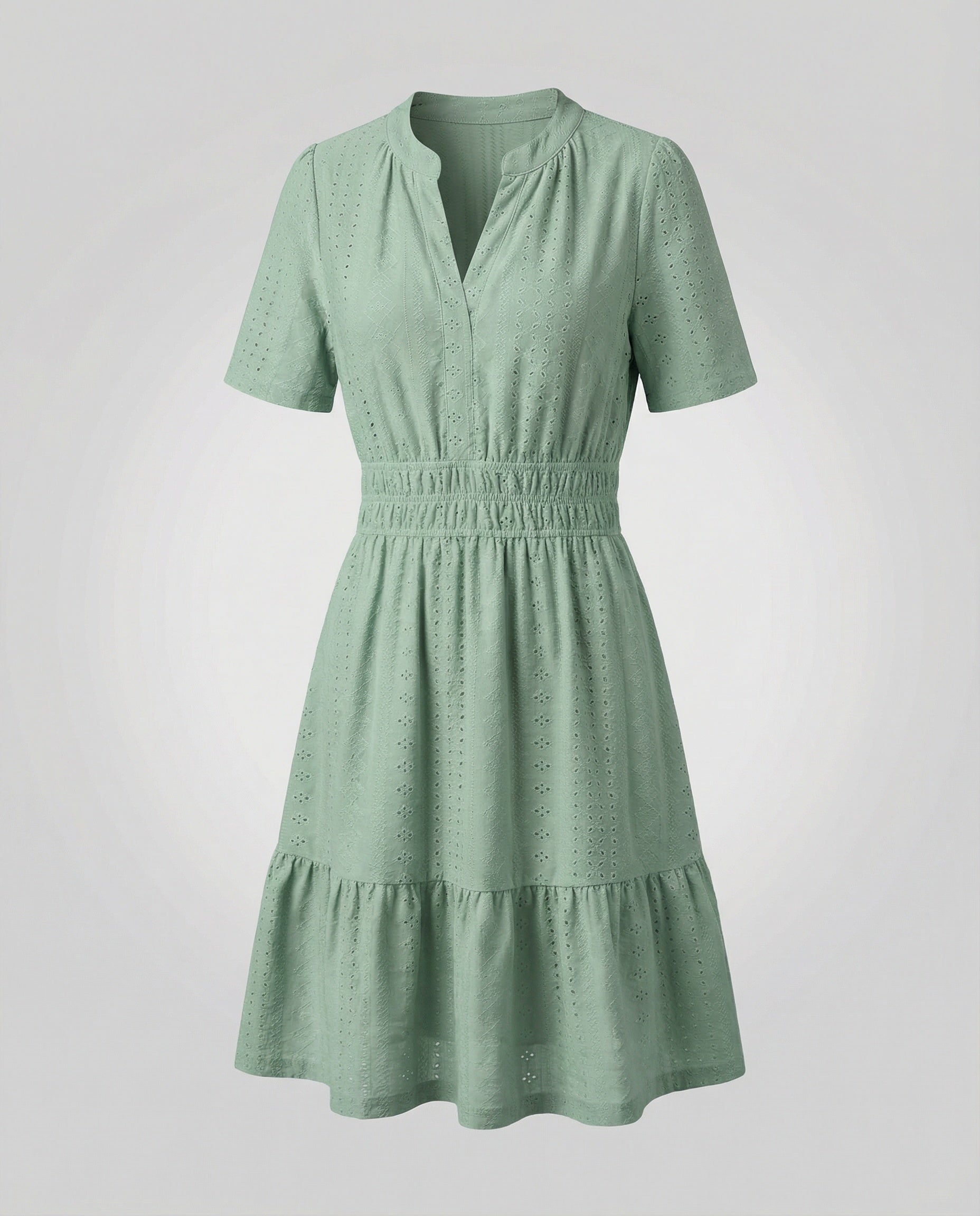 Women's Summer Dress A-Line with Eyelet Embroidery