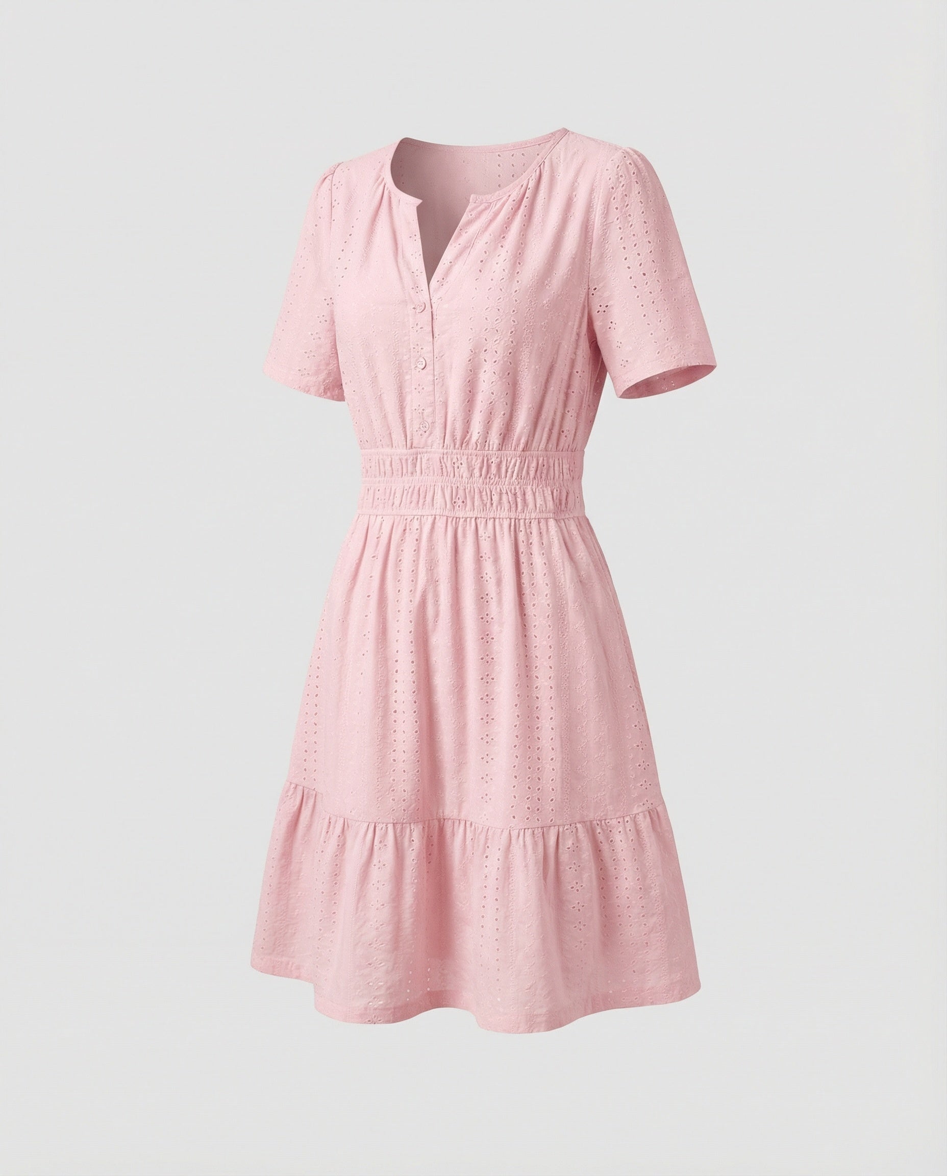 Women's Summer Dress A-Line with Eyelet Embroidery