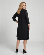 Women's Cocktail Dress Elegant with Rhinestones - Back View