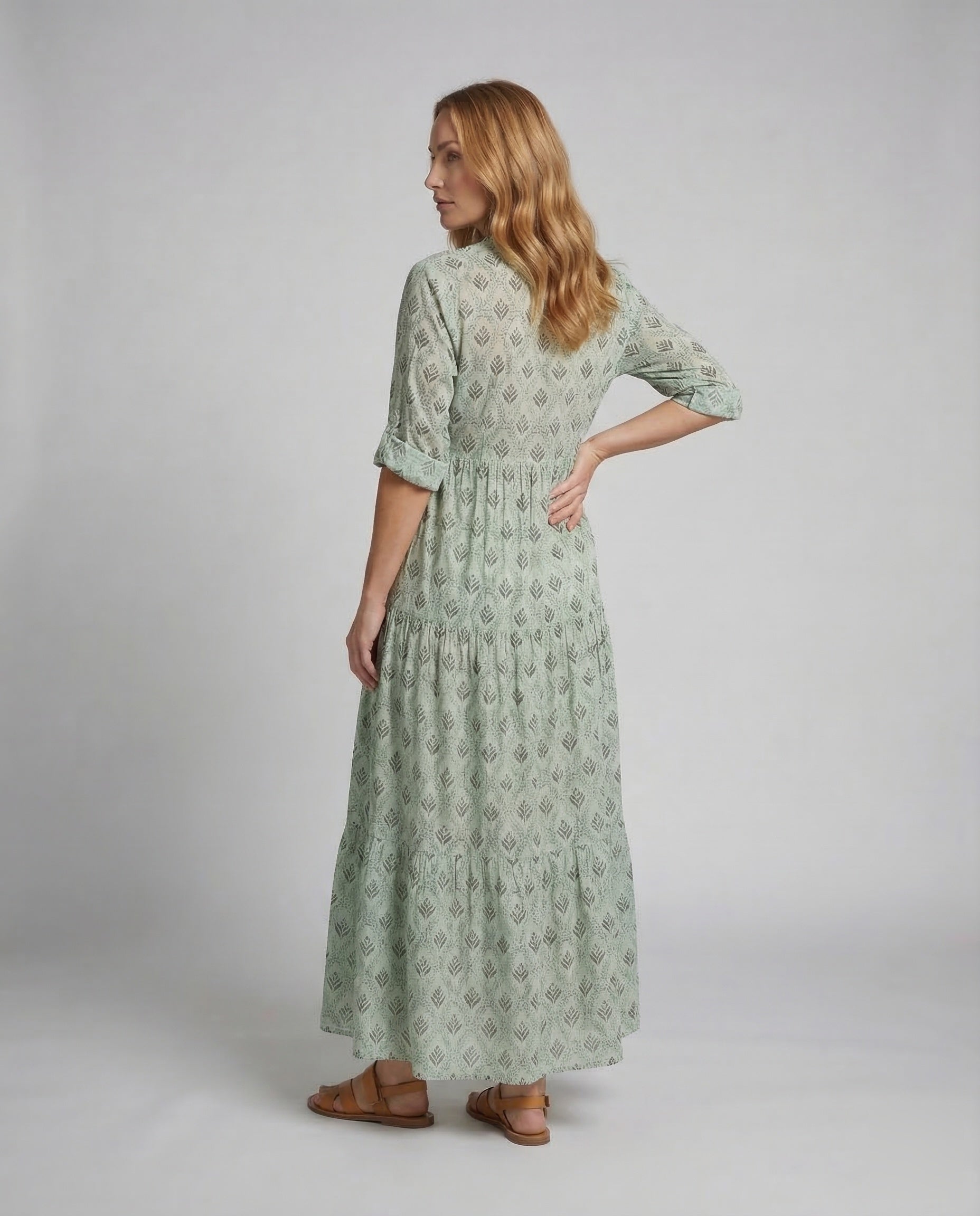 Women's Maxi Dress Summer Cotton - Back View