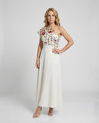 Women's Evening Dress Elegant One Shoulder Satin - Front View