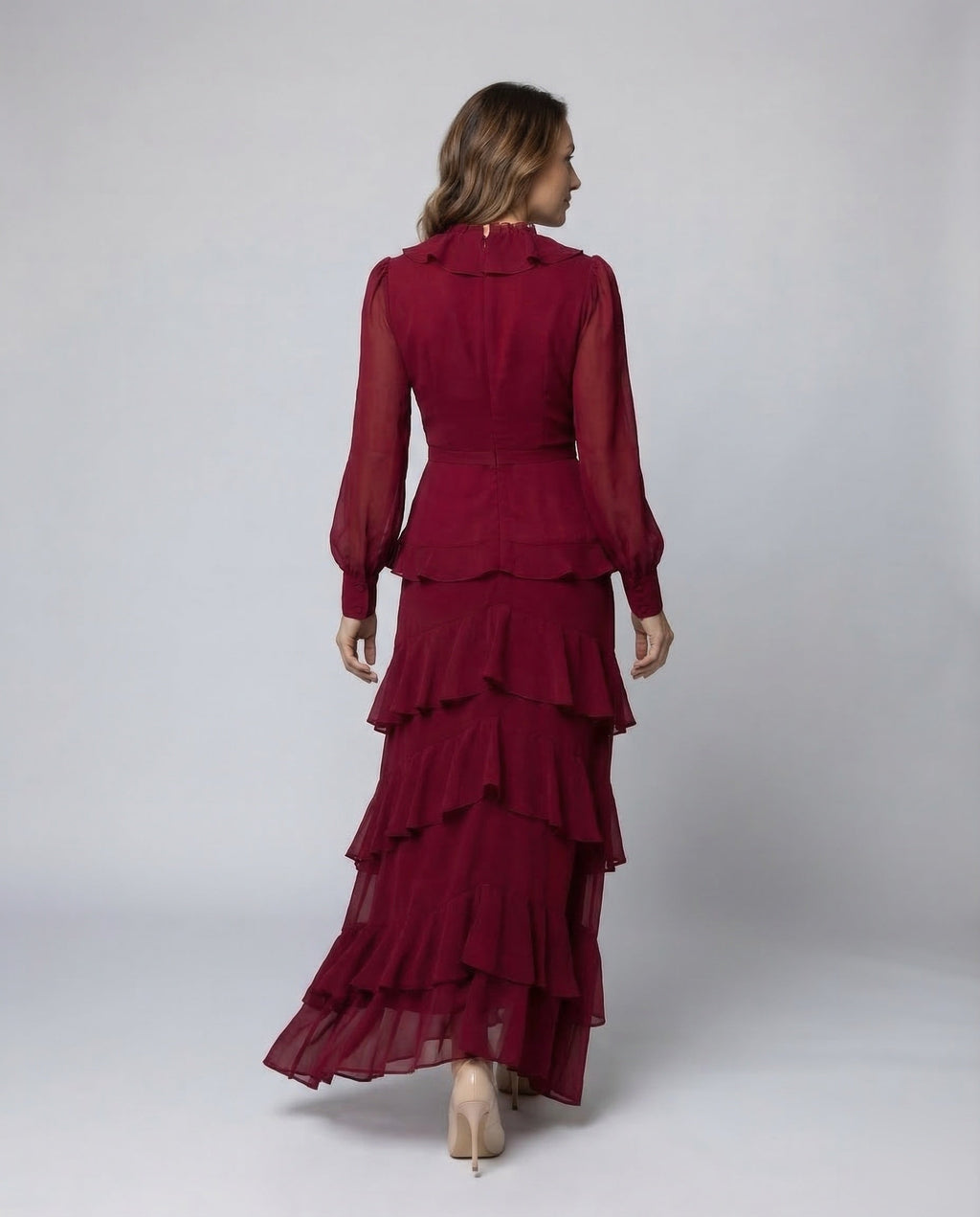 Maxi Dress Summer Ladies Chiffon - Back View