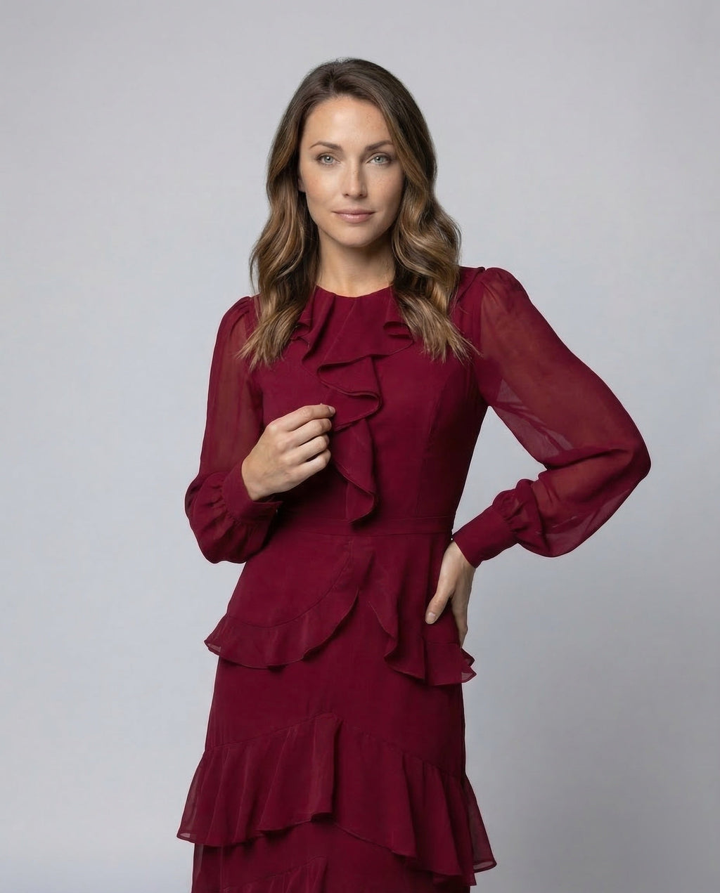 Maxi Dress Summer Ladies Chiffon - Upper Body View