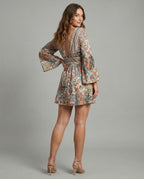 Boho Casual Dress Women Wrap Dress - Back View