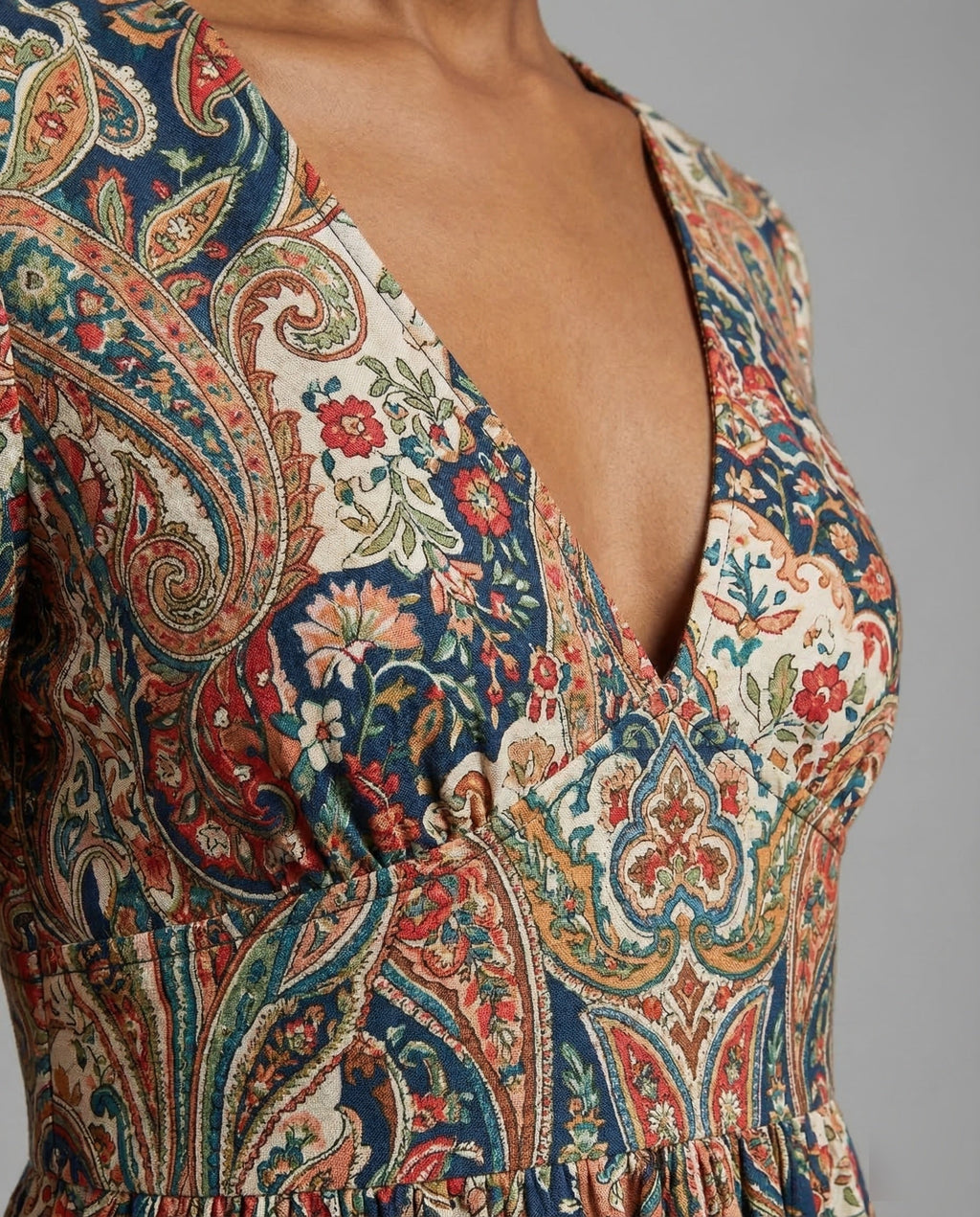 Boho Casual Dress Women Wrap Dress - Close-Up Detail